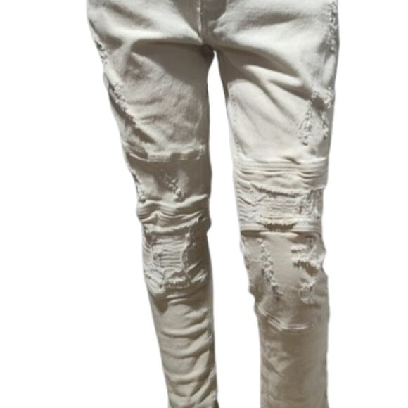 Spark Ivory Men's Stretch Skinny Jeans Premium Denim Studio Collection 34/30 - Picture 2 of 9